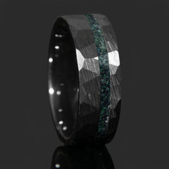 Red Tigers Eye Faceted Offset Black Ceramic Ring Copperbeard Jewelry