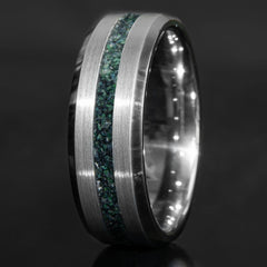Red Tigers Eye Tungsten Center Line Ring Copperbeard Jewelry