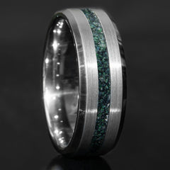 Red Tigers Eye Tungsten Center Line Ring Copperbeard Jewelry