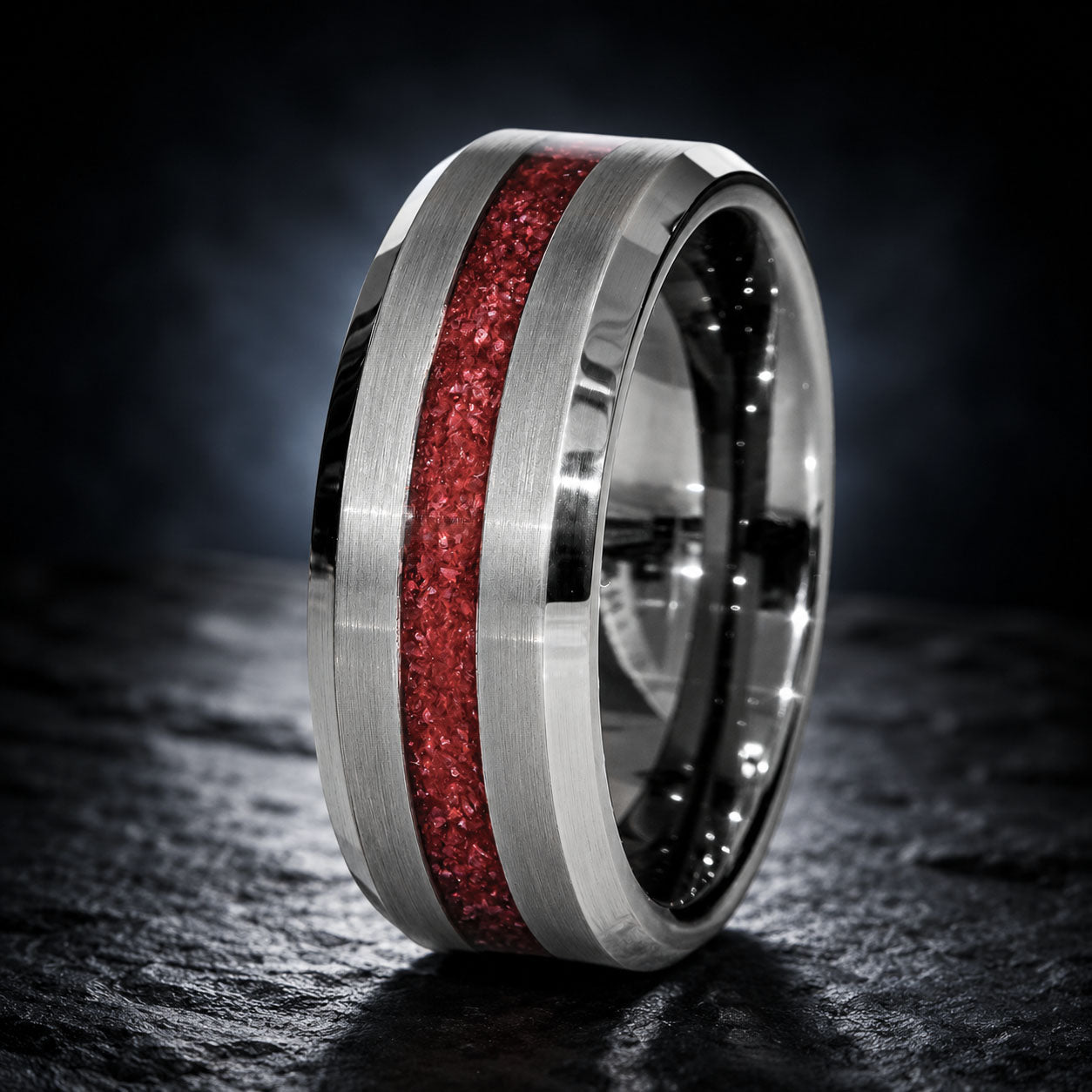 Ruby Tungsten Center Line Ring Copperbeard Jewelry
