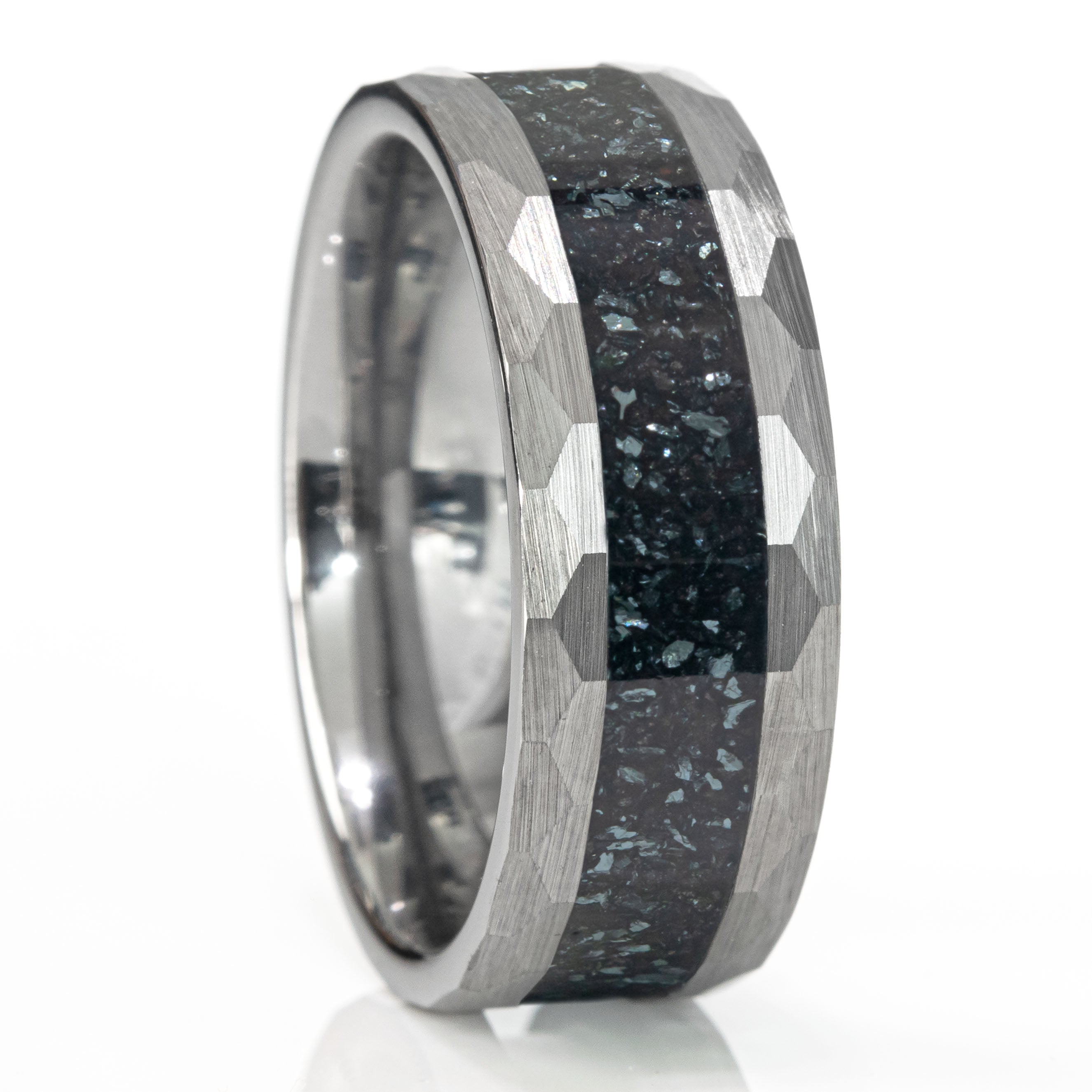 Hammered Tungsten Specularite Hematite Ring Secondary image