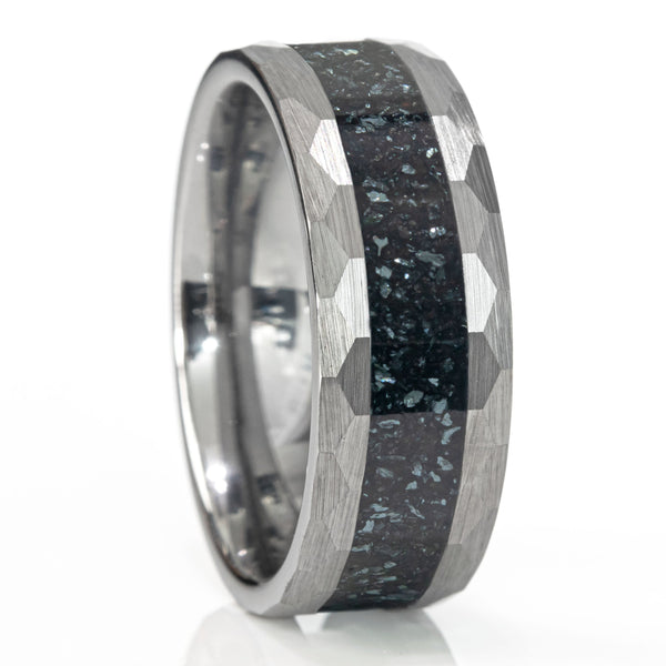 Tungsten Specularite Hematite Thin Center Line Ring Copperbeard Jewelry