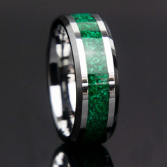 Malachite Tungsten Ring Copperbeard Jewelry