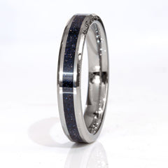 Clearance Blue Goldstone Tungsten Bevel Size 11 - 4mm Width Copperbeard Jewelry
