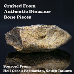 T-rex Dinosaur Bone Ring With Black Ceramic Band Copperbeard Jewelry
