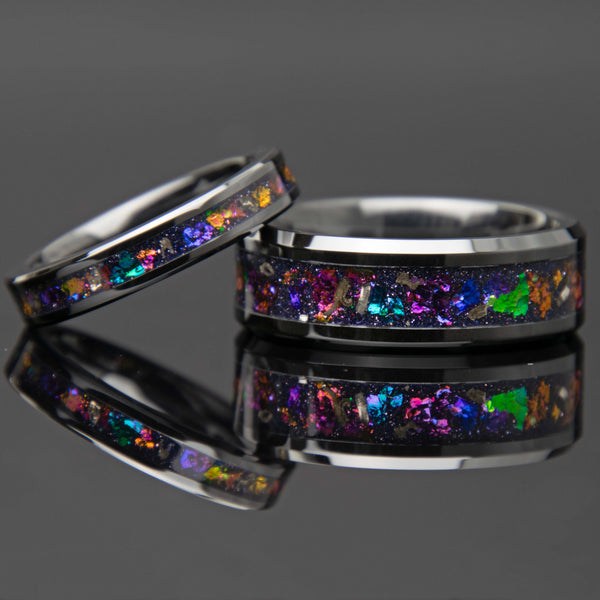 Clearance Galaxy Flare Black Ceramic Ring Size 14 Copperbeard Jewelry