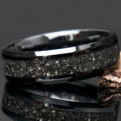 Black Diamonds Ring With Black Ceramic Band Copperbeard Jewelry