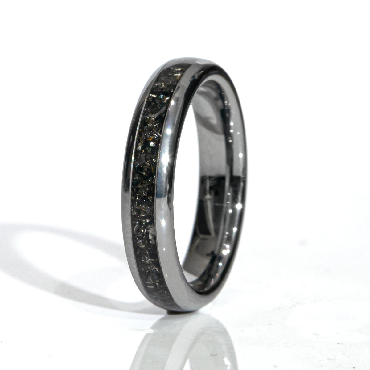 Clearance Meteorite Tungsten Domed Ring Size 5.5 - 4mm Width Copperbeard Jewelry Main image