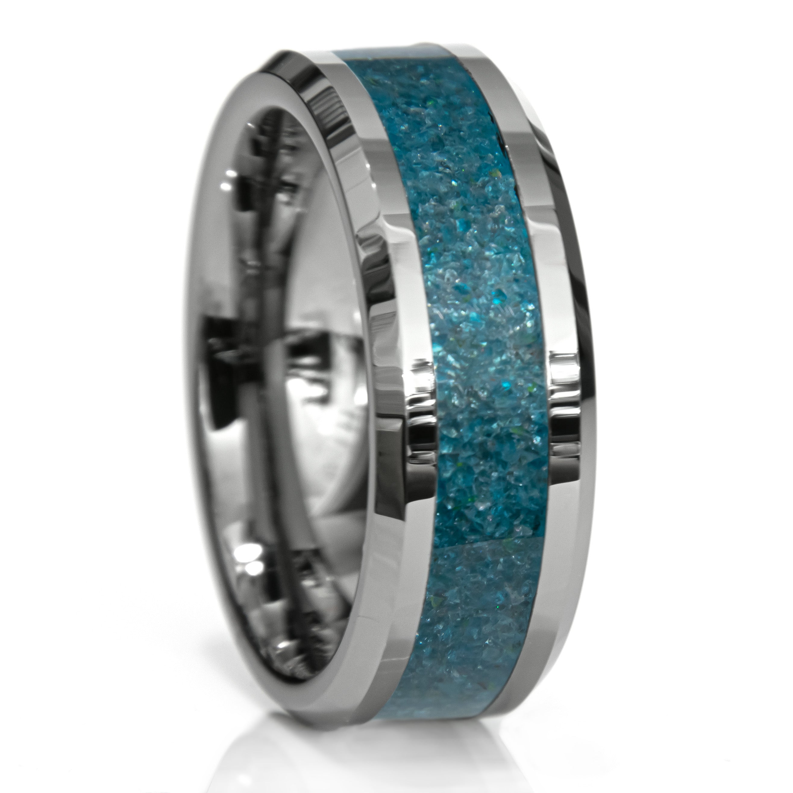 Blue Apatite Tungsten Ring Secondary image