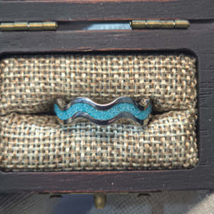 Turquoise Clamshell Titanium Ring Copperbeard Jewelry