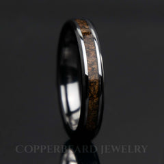 Dinosaur Bone Black Ceramic Women's Wedding Band - Copperbeard Jewelry