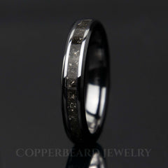 Meteorite Black Ceramic Women's Wedding Band - Copperbeard Jewelry