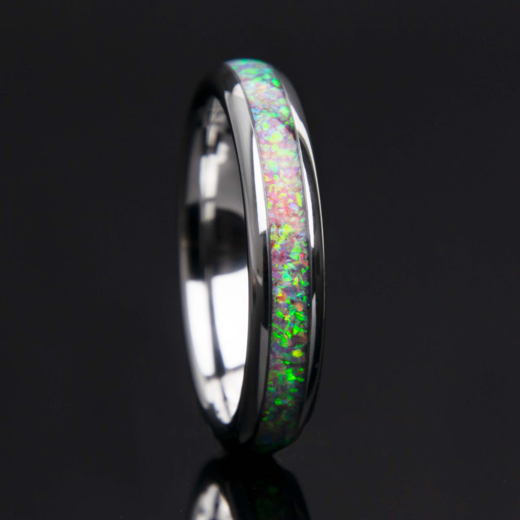 Deep Sea Opal Tungsten Women's Wedding Band - Copperbeard jewelry