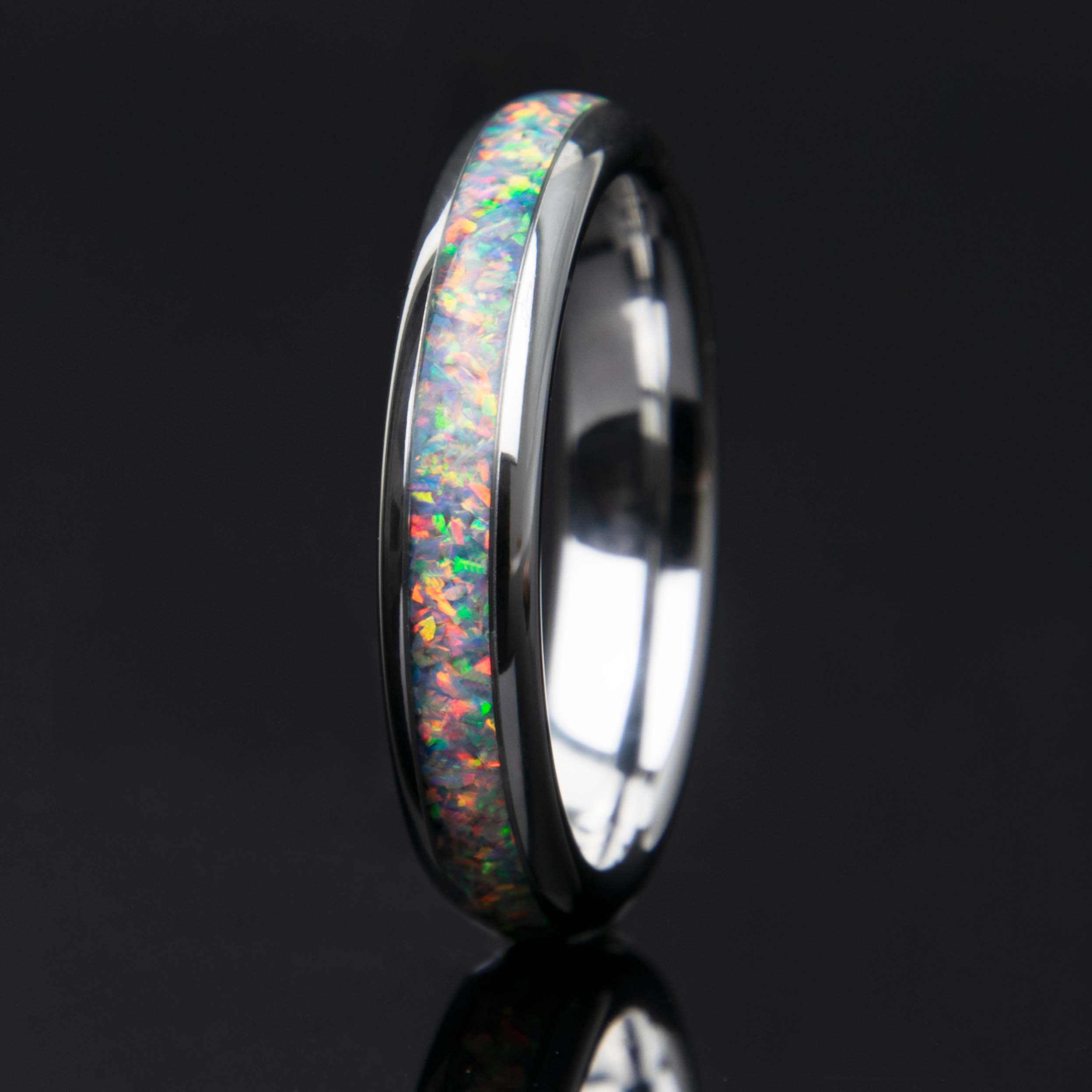 Grey And Blue Opal Tungsten Women's Ring Secondary image