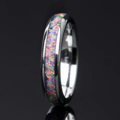 Pastel Purple Opal Women's Tungsten Ring Copperbeard Jewelry