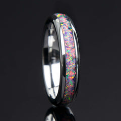 Pastel Purple Opal Women's Tungsten Ring Copperbeard Jewelry