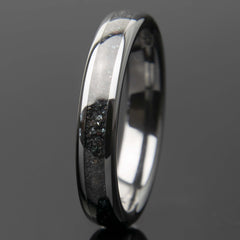 Womens 4mm Specularite Hematite Black Ceramic Ring - Copperbeard Jewelry