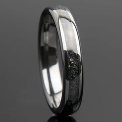 Womens 4mm Specularite Hematite Black Ceramic Ring - Copperbeard Jewelry