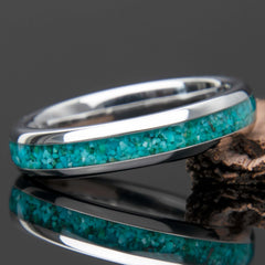 Womens Turquoise Ring - Womens Turquoise Wedding Band - Copperbeard Jewelry