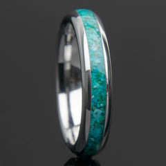 Womens Turquoise Ring - Womens Turquoise Wedding Band - Copperbeard Jewelry