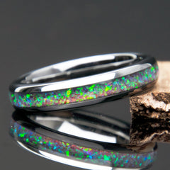 Deep Sea Opal Tungsten Women's Wedding Band - Copperbeard jewelry