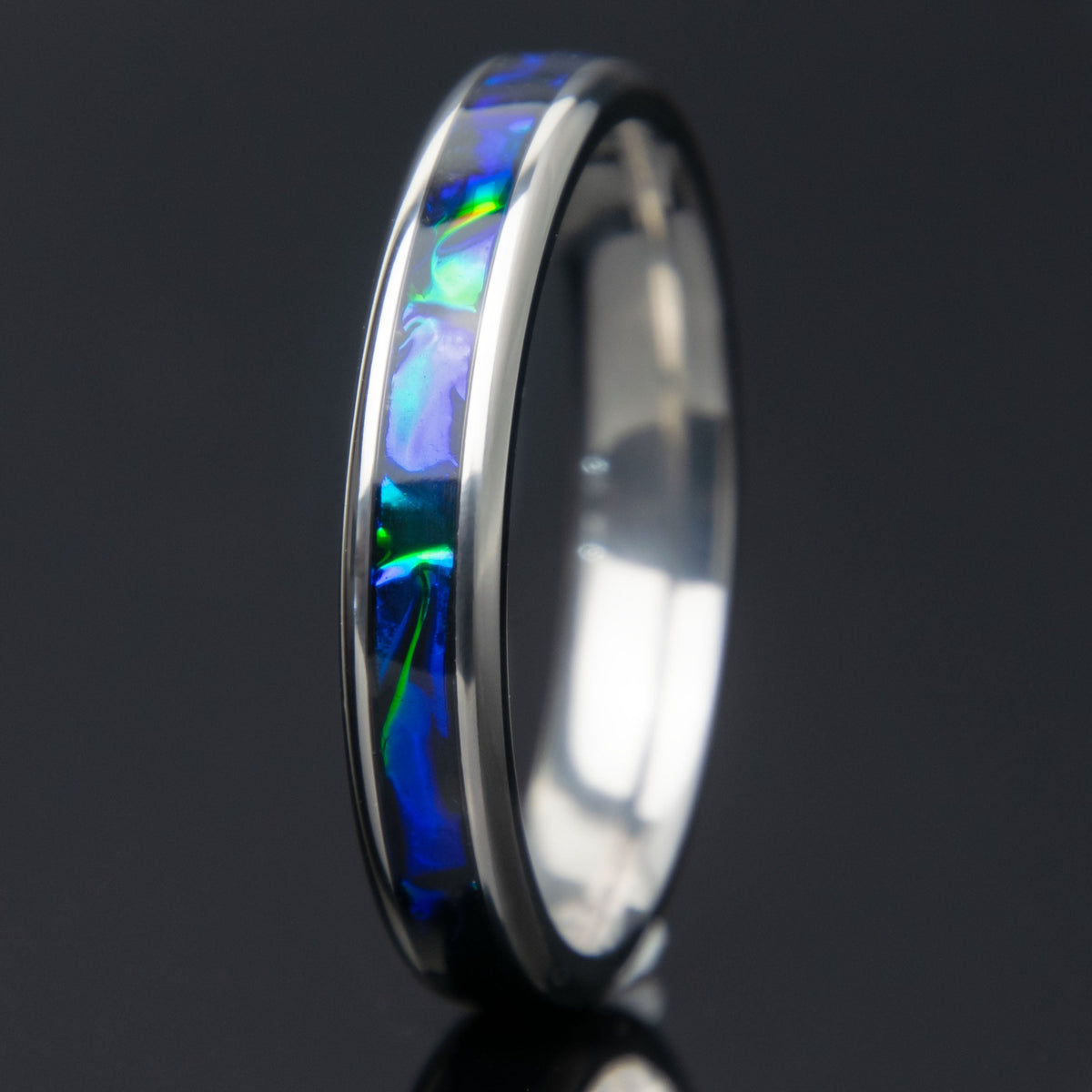 Womens Chrome Diopside Titanium Ring 4mm Copperbeard Jewelry Main image