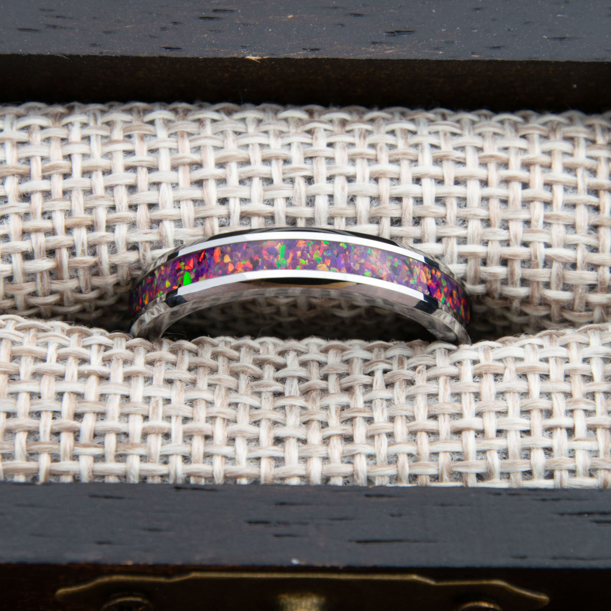 Purple Opal Tungsten Women's Wedding Band Copperbeard Jewelry