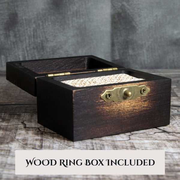 Galaxy And Meteorite Titanium Cup And Channel Ring Copperbeard Jewelry