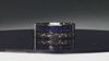 Blue Sandstone And Meteorite Black Ceramic Double Channel Ring