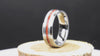 Ruby Red Opal Ring With Tungsten Thin Line Band
