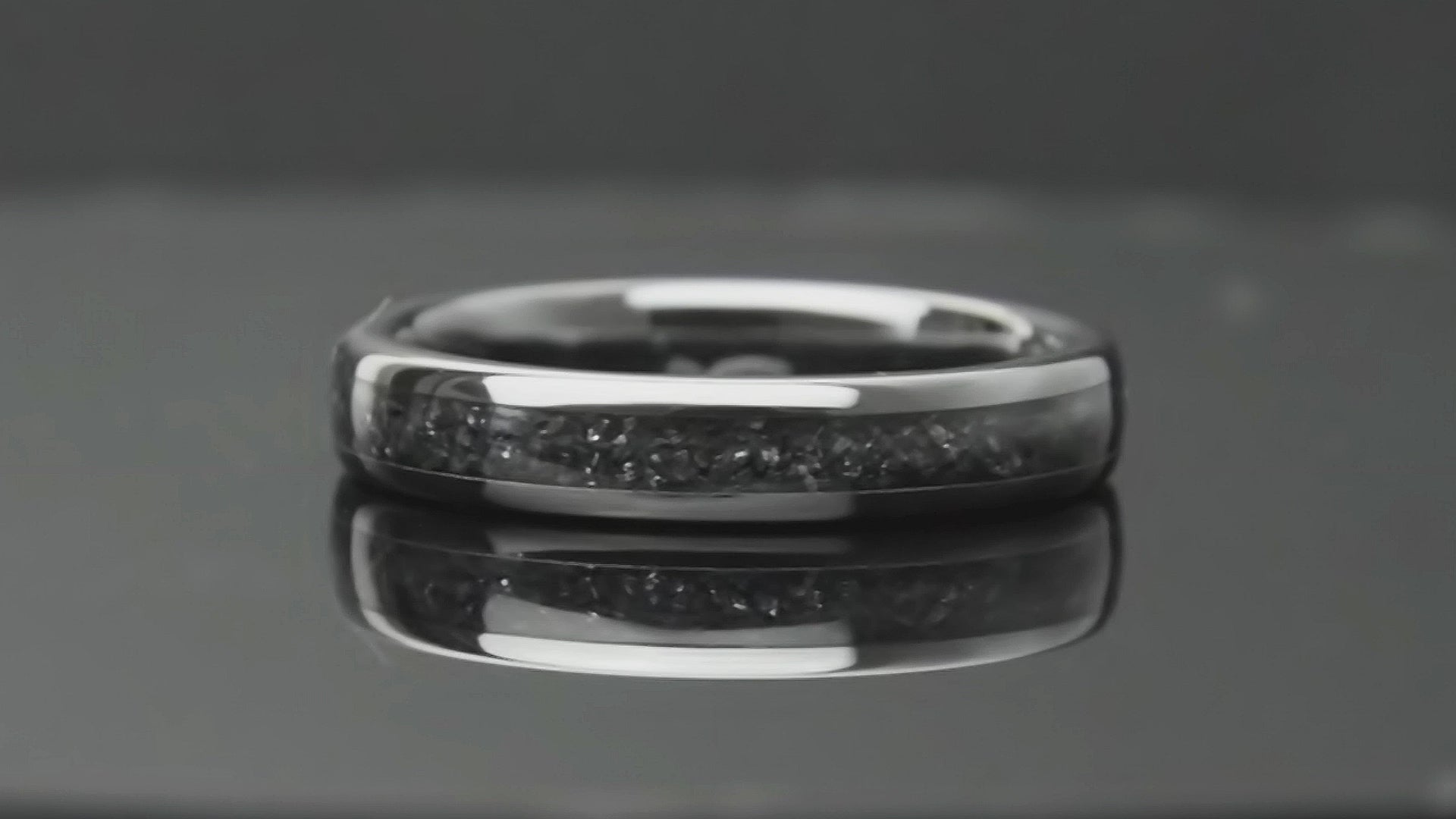 Womens 4mm Specularite Hematite Black Ceramic Ring - Copperbeard Jewelry
