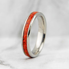 Ruby Red Opal Ring With Titanium Band Copperbeard Jewelry