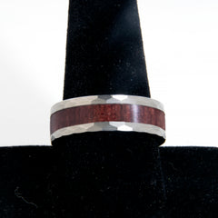 Purpleheart Wood Hammered Tungsten Ring Copperbeard Jewelry