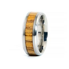 Zebrawood Ring With Titanium Band Copperbeard Jewelry