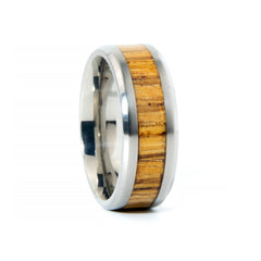 Zebrawood Ring With Titanium Band Copperbeard Jewelry