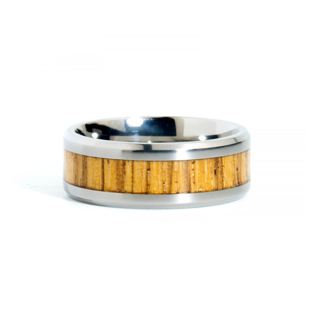 Zebrawood Ring With Titanium Band Copperbeard Jewelry