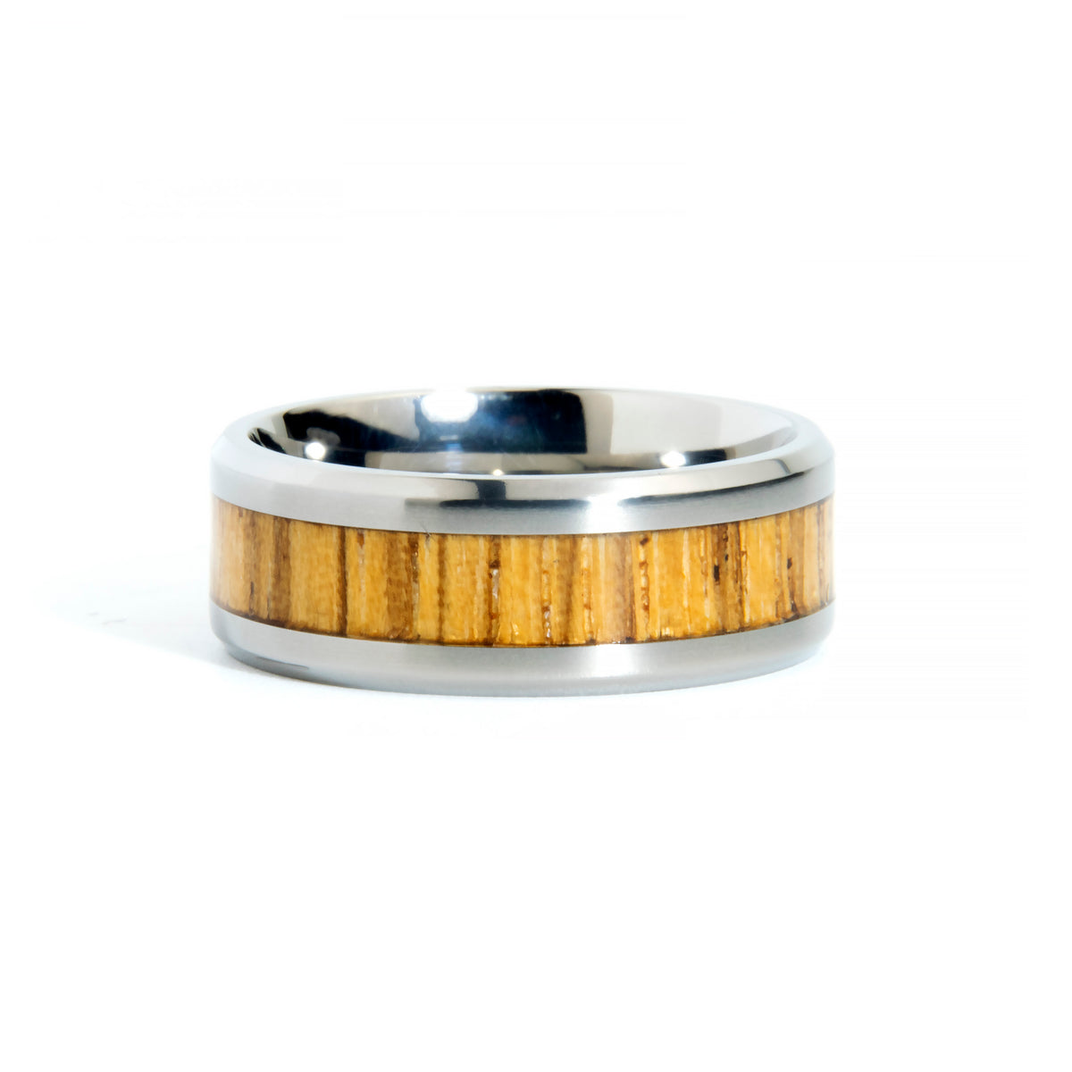 Zebrawood Ring With Titanium Band Copperbeard Jewelry