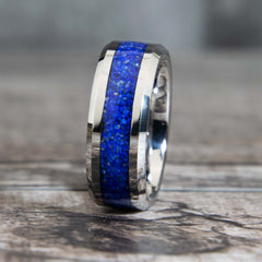 Lapis Lazuli Tungsten Ring Copperbeard Jewelry
