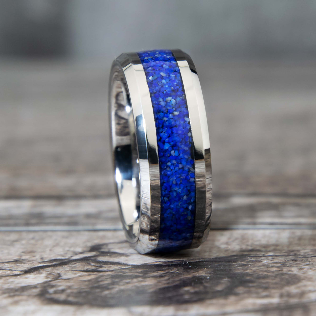 Lapis Lazuli Tungsten Ring Copperbeard Jewelry