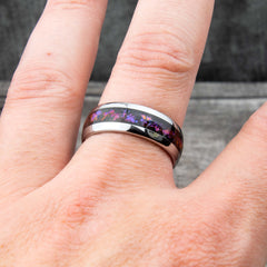 His And Hers Galaxy Wedding Ring Set In Tungsten - Copperbeard Jewelry