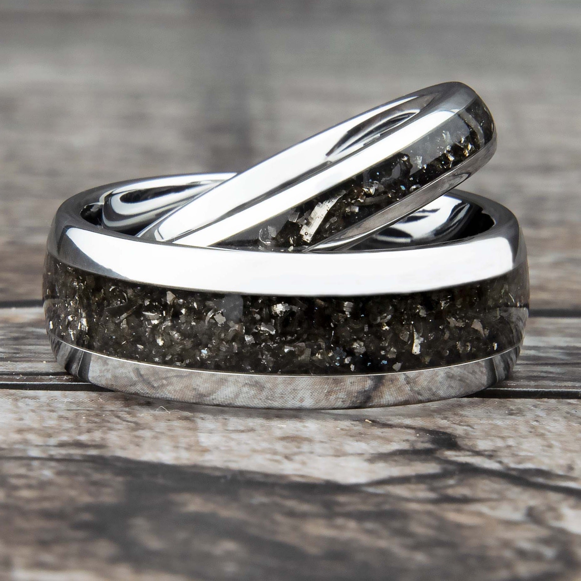 His And Hers Gibeon Meteorite Tungsten Wedding Band – Copperbeard Jewelry His And Hers Gibeon Meteorite Tungsten Wedding Band – Copperbeard Jewelry