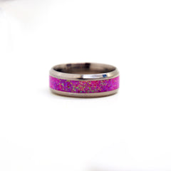 Petunia Pink Opal Ring With Titanium Band Copperbeard Jewelry