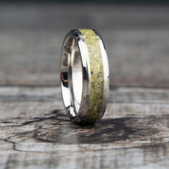 Admire Pallasite Meteorite Ring Titanium Band